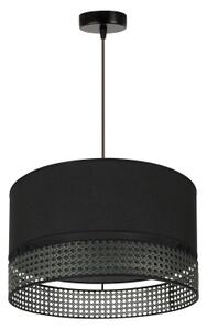 Duolla - Lustr na lanku DOUBLE RATTAN 1xE27/15W/230V pr. 40 cm černá