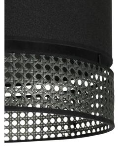 Duolla - Lustr na lanku DOUBLE RATTAN 1xE27/15W/230V pr. 40 cm černá