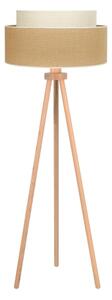 Duolla - Stojací lampa YUTE BOHO 1xE27/15W/230V pr. 45 cm hnědá/krémová