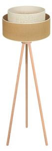 Duolla - Stojací lampa YUTE BOHO 1xE27/15W/230V pr. 45 cm hnědá/krémová