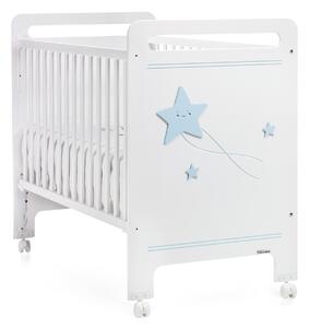 Dětská postýlka Trama GALAXIA White/Baby Blue 60 x 120 cm (s možností intalace k rodičovské posteli)