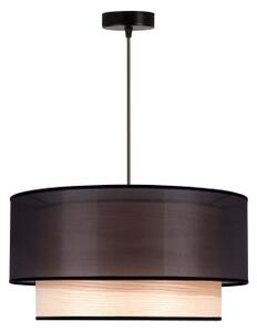 Duolla - Lustr na lanku WOOD BOHO 1xE27/15W/230V pr. 45 cm černá/béžová
