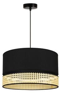 Duolla - Lustr na lanku DOUBLE RATTAN 1xE27/15W/230V pr. 40 cm černá/béžová