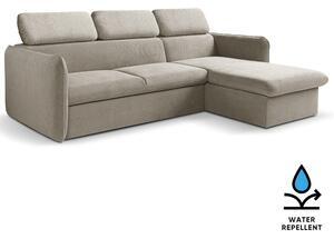 Malá sedací souprava SLIM | 235x179 cm | PRAVÁ | 11 béžovošedá | rozkládací + úložný prostor