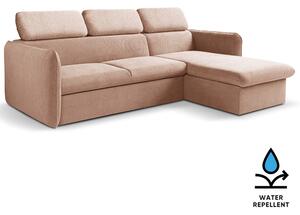 Malá sedací souprava SLIM | 235x179 cm | PRAVÁ | 60 starorůžová | rozkládací + úložný prostor