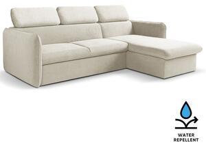 Malá sedací souprava SLIM | 235x179 cm | PRAVÁ | 09 světle béžová | rozkládací + úložný prostor