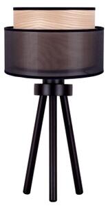 Duolla - Stolní lampa WOOD BOHO 1xE27/15W/230V pr. 25 cm černá/béžová