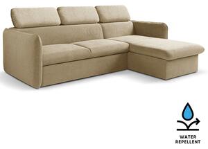 Malá sedací souprava SLIM | 235x179 cm | PRAVÁ | 15 béžová | rozkládací + úložný prostor