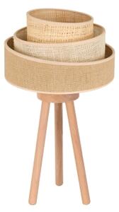 Duolla - Stolní lampa YUTE TRIO 1xE27/15W/230V pr. 25 cm hnědá/šedá/béžová