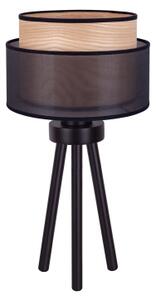 Duolla - Stolní lampa WOOD BOHO 1xE27/15W/230V pr. 25 cm černá/béžová
