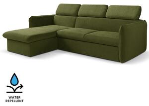 Malá sedací souprava SLIM | 179x235 cm | LEVÁ | 39 tmavě zelená | rozkládací + úložný prostor
