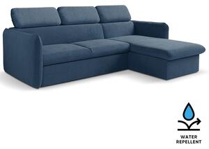 Malá sedací souprava SLIM | 235x179 cm | PRAVÁ | 78 tmavě modrá | rozkládací + úložný prostor