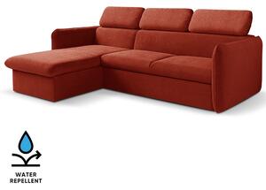 Malá sedací souprava SLIM | 179x235 cm | LEVÁ | 57 červená | rozkládací + úložný prostor