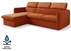 Malá sedací souprava SLIM | 179x235 cm | LEVÁ | 55 červenooranžová | rozkládací + úložný prostor