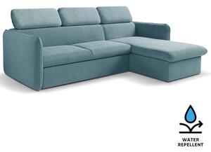 Malá sedací souprava SLIM | 235x179 cm | PRAVÁ | 74 modrá | rozkládací + úložný prostor