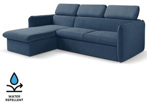 Malá sedací souprava SLIM | 179x235 cm | LEVÁ | 78 tmavě modrá | rozkládací + úložný prostor