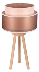 Duolla - Stolní lampa WOOD BOHO 1xE27/15W/230V pr. 25 cm měděná/hnědá/béžová