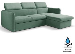 Malá sedací souprava SLIM | 235x179 cm | PRAVÁ | 37 zelenomodrá | rozkládací + úložný prostor