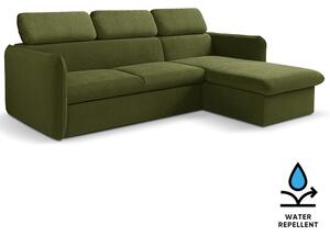 Malá sedací souprava SLIM | 235x179 cm | PRAVÁ | 39 tmavě zelená | rozkládací + úložný prostor