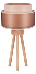 Duolla - Stolní lampa WOOD BOHO 1xE27/15W/230V pr. 25 cm měděná/hnědá/béžová