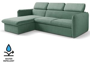 Malá sedací souprava SLIM | 179x235 cm | LEVÁ | 37 zelenomodrá | rozkládací + úložný prostor