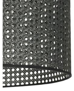 Duolla - Lustr na lanku ROLLER RATTAN 1xE27/15W/230V pr. 45 cm černá