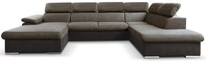 Sedací souprava COOL II | 191x343x220 cm | rozkládací + 2x úlož. prostor | LEVÁ | tmavě hnědá 04/07