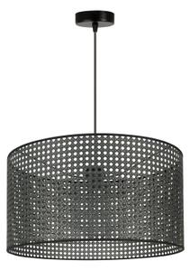 Duolla - Lustr na lanku ROLLER RATTAN 1xE27/15W/230V pr. 45 cm černá