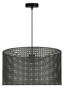 Duolla - Lustr na lanku ROLLER RATTAN 1xE27/15W/230V pr. 45 cm černá