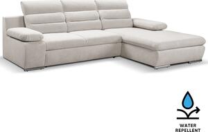 Sedací souprava GRECO MINI | 278x185 cm | PRAVÁ | 02 šedobílá WATER REPELLENT | rozkládací + úložný prostor