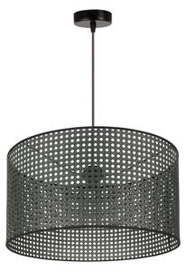 Duolla - Lustr na lanku ROLLER RATTAN 1xE27/15W/230V pr. 45 cm černá