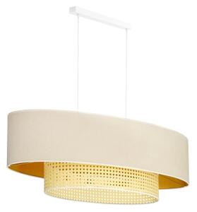 Duolla - Lustr na lanku DOUBLE OVAL RATTAN 2xE27/15W/230V krémová/ratan