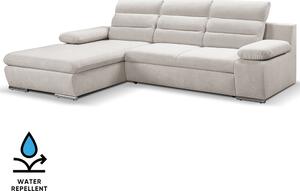 Sedací souprava GRECO MINI | 185x278 cm | LEVÁ | 02 šedobílá WATER REPELLENT | rozkládací + úložný prostor