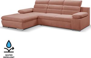 Sedací souprava GRECO MINI | 185x278 cm | LEVÁ | 63 tmavě starorůžová WATER REPELLENT | rozkládací + úložný prostor