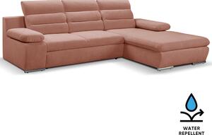 Sedací souprava GRECO MINI | 278x185 cm | PRAVÁ | 63 tmavě starorůžová WATER REPELLENT | rozkládací + úložný prostor