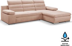 Sedací souprava GRECO MINI | 278x185 cm | PRAVÁ | 60 starorůžová WATER REPELLENT | rozkládací + úložný prostor