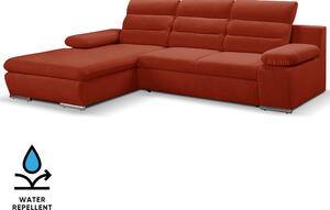 Sedací souprava GRECO MINI | 185x278 cm | LEVÁ | 57 červená WATER REPELLENT | rozkládací + úložný prostor