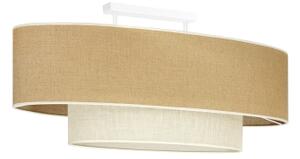 Duolla - Přisazený lustr DOUBLE OVAL YUTE 2xE27/15W/230V hnědá/krémová