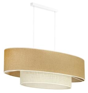 Duolla - Lustr na lanku DOUBLE OVAL YUTE 2xE27/15W/230V hnědá/krémová