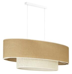 Duolla - Lustr na lanku DOUBLE OVAL YUTE 2xE27/15W/230V hnědá/krémová