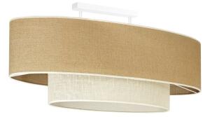 Duolla - Přisazený lustr DOUBLE OVAL YUTE 2xE27/15W/230V hnědá/krémová
