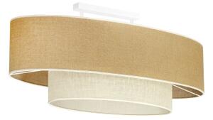 Duolla - Přisazený lustr DOUBLE OVAL YUTE 2xE27/15W/230V hnědá/krémová
