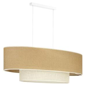 Duolla - Lustr na lanku DOUBLE OVAL YUTE 2xE27/15W/230V hnědá/krémová