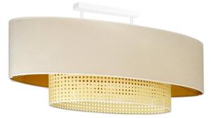 Duolla - Přisazený lustr DOUBLE OVAL RATTAN 2xE27/15W/230V krémová/ratan