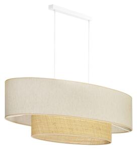 Duolla - Lustr na lanku DOUBLE OVAL NATURE 2xE27/15W/230V krémová/béžová