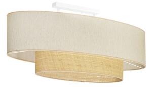 Duolla - Přisazený lustr DOUBLE OVAL NATURE 2xE27/15W/230V krémová/béžová