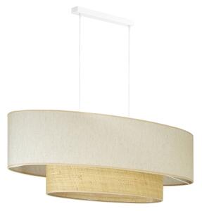 Duolla - Lustr na lanku DOUBLE OVAL NATURE 2xE27/15W/230V krémová/béžová