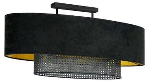 Duolla - Přisazený lustr DOUBLE OVAL RATTAN 2xE27/15W/230V černá/ratan