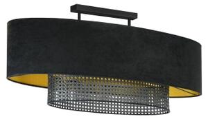 Duolla - Přisazený lustr DOUBLE OVAL RATTAN 2xE27/15W/230V černá/ratan