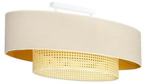 Duolla - Přisazený lustr DOUBLE OVAL RATTAN 2xE27/15W/230V krémová/ratan